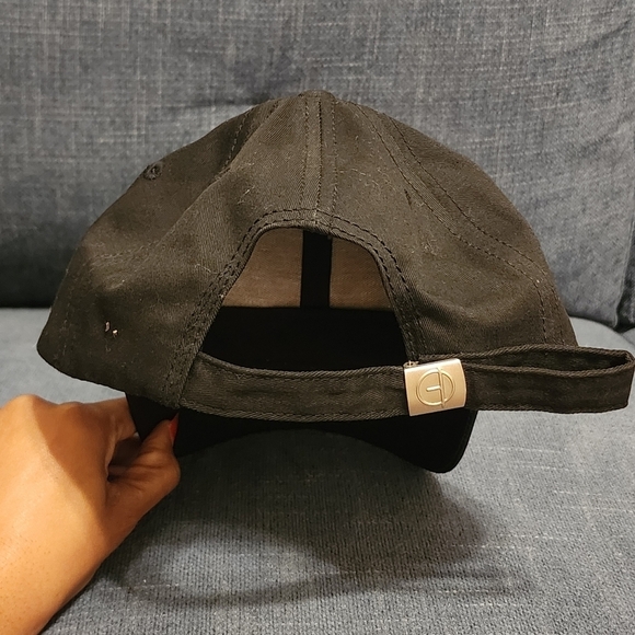 Black Baseball Cap with Floral Embroidery, OOAK Handmade main image 2